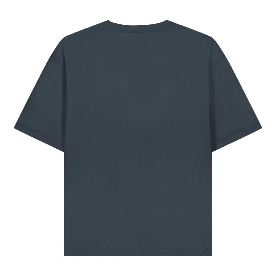 Good Vibes Oversized Dames T-shirt | India Ink Grey