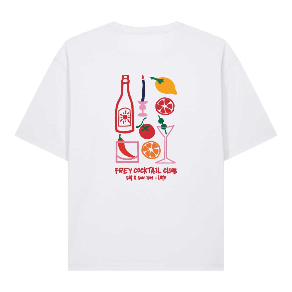 Cocktail Club Oversized Dames T-shirt | White