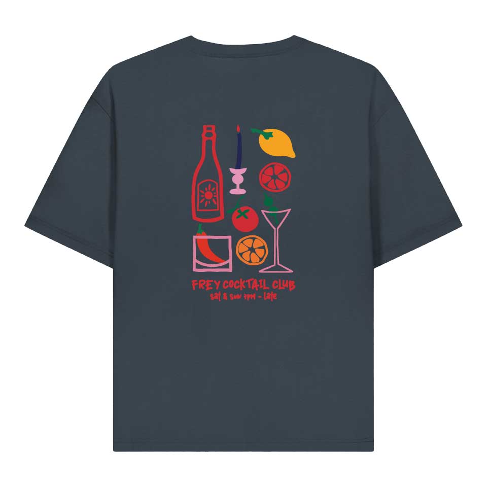Cocktail Club Oversized Dames T-shirt | India Ink Grey