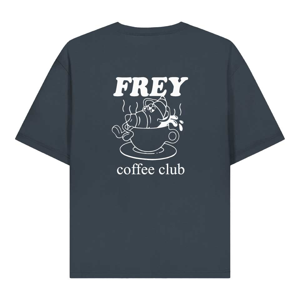 Coffee Club Oversized Dames T-shirt | India Ink Grey