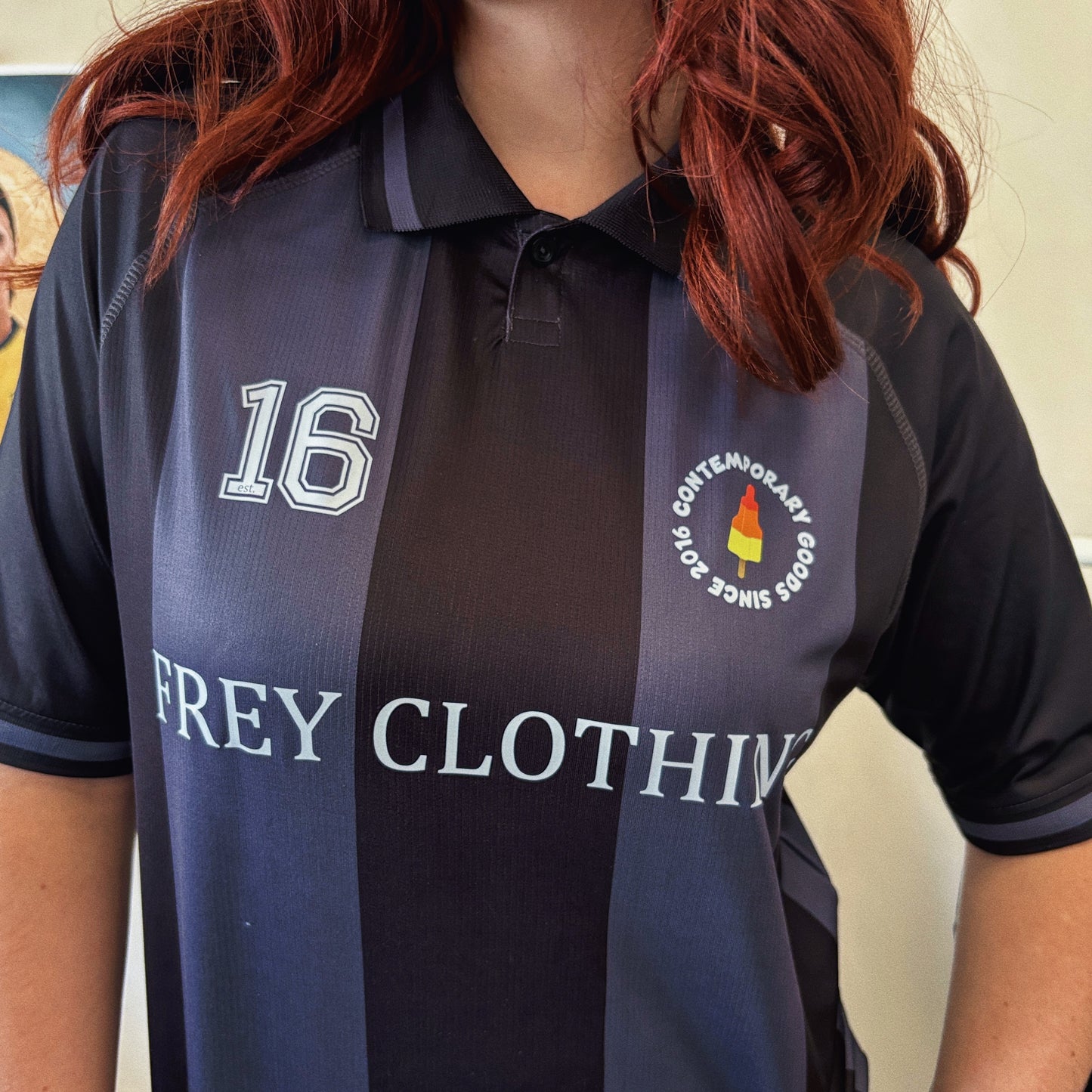 FREY Dames Football Shirt | Black/Grey
