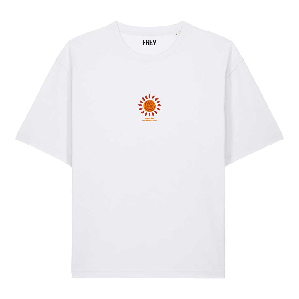 Painted Sun Oversized Dames T-shirt | White