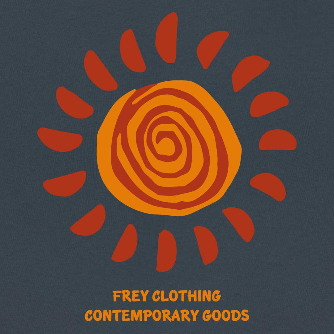 Painted Sun Oversized Dames T-shirt | India Ink Grey