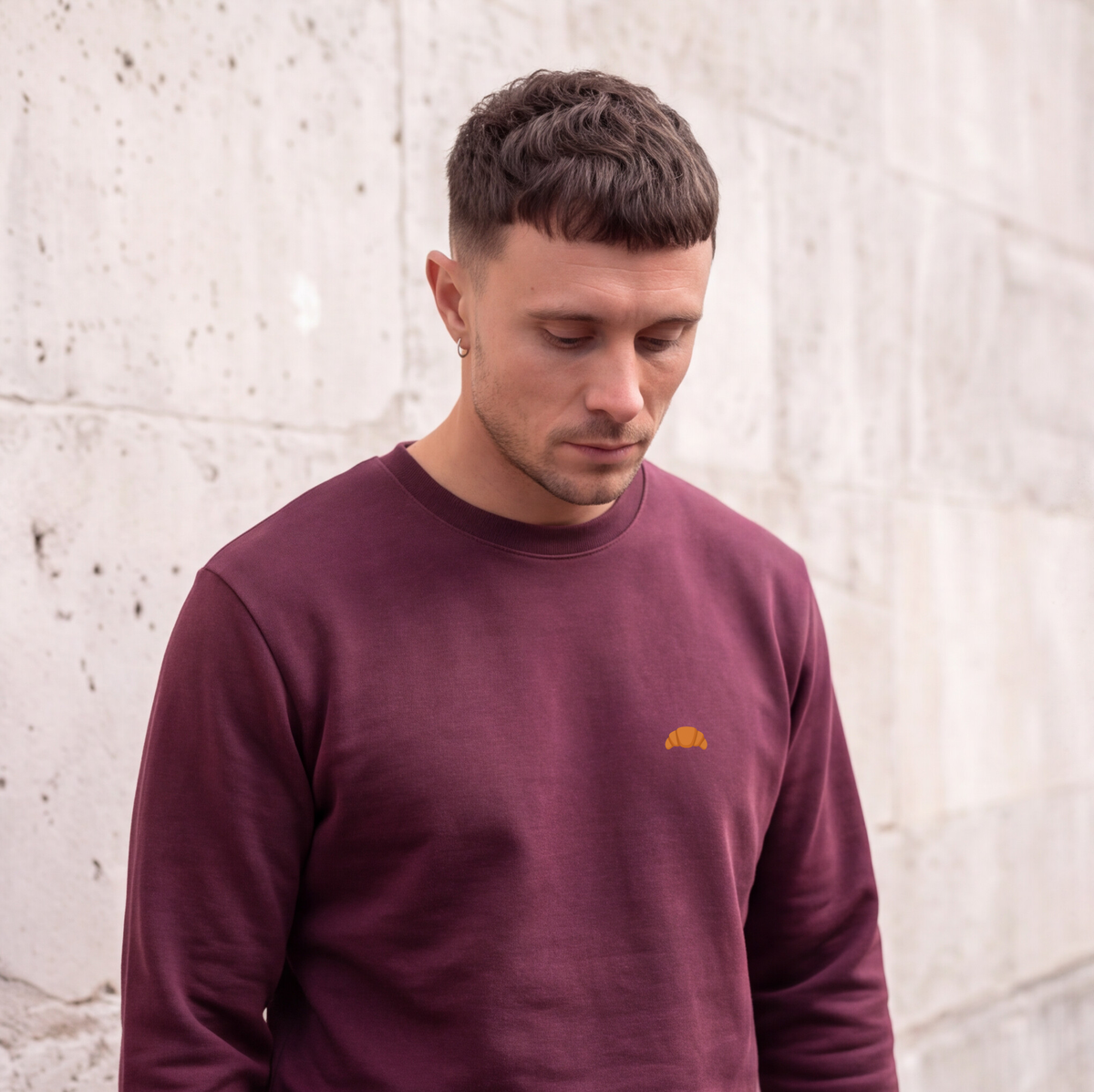 Croissant Sweater | Wijnrood