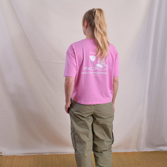 Happiness Formula Boxy T-shirt | Bubble Pink