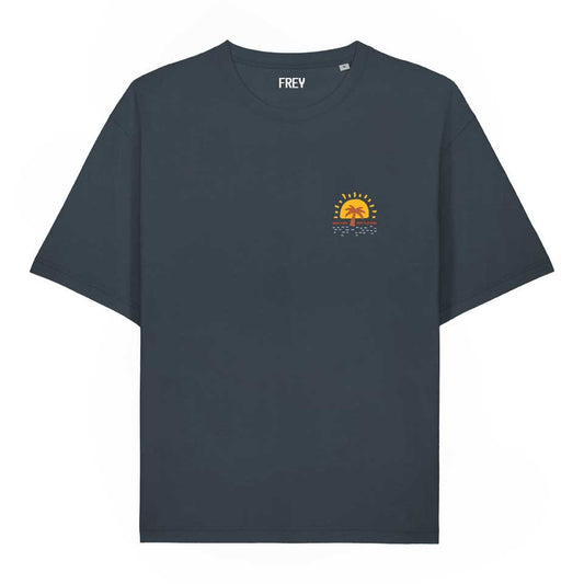 Good Vibes Oversized T-shirt | India Ink Grey