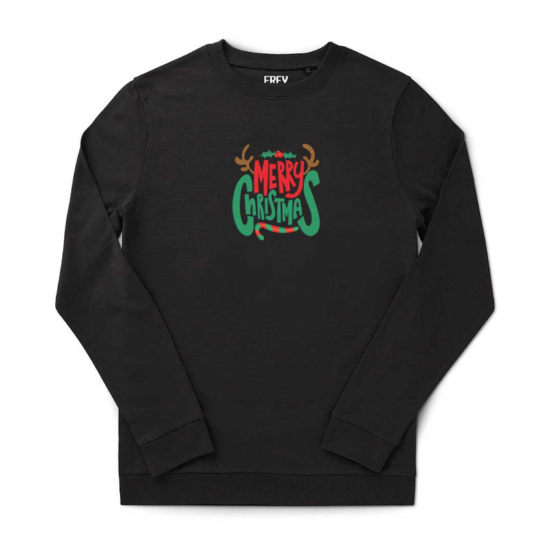 Merry Christmas Dames Sweater | Black