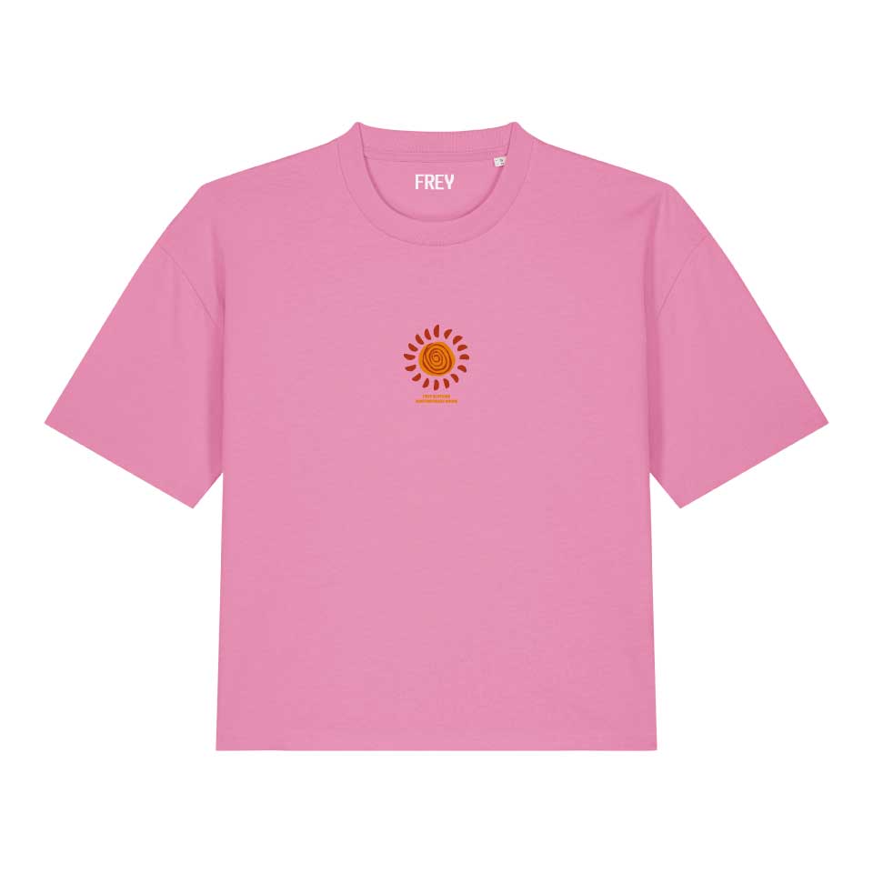 Painted Sun Boxy T-shirt | Bubble Pink