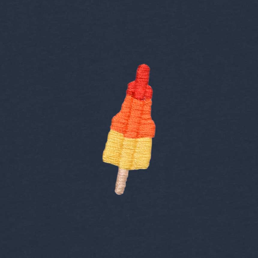 Popsicle Borduursel T-shirt | Navy