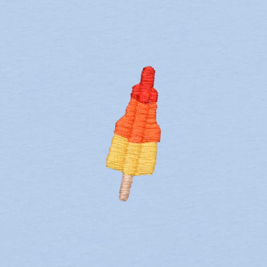 Popsicle Borduursel T-shirt | Blue Soul