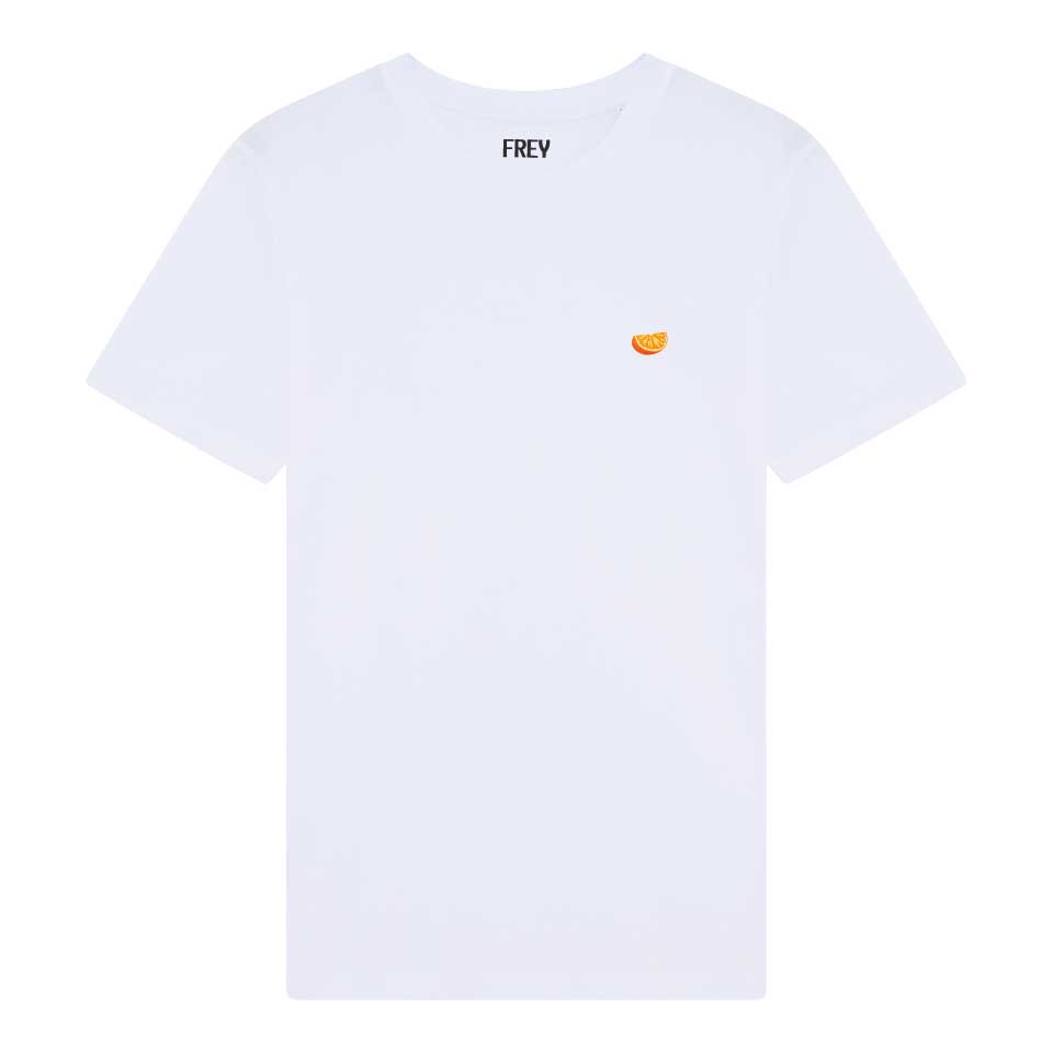 Orangefarbenes T-Shirt | Weiß