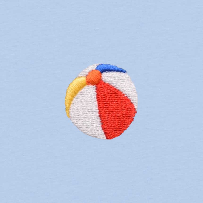 Strandbal Borduursel T-shirt | Blue Soul