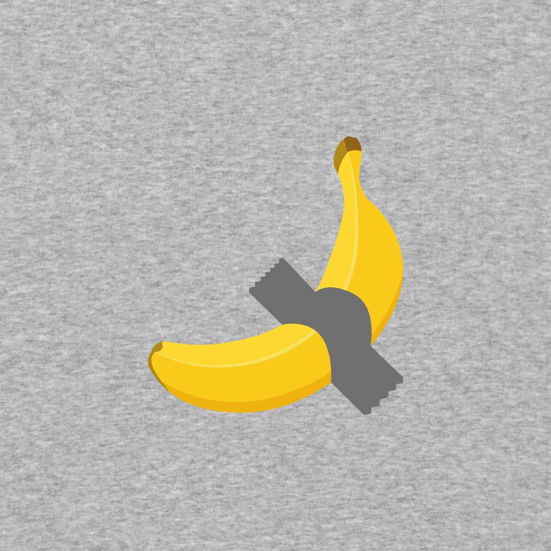 Taped Banana Hoodie | Gray Melee