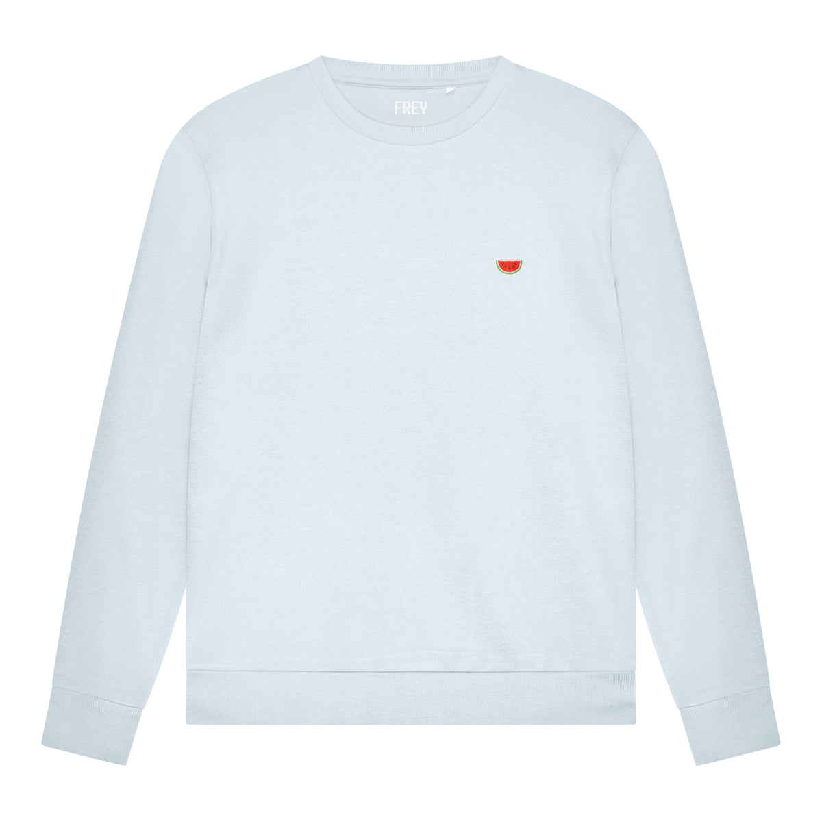 Watermeloen Borduursel Sweater | Lichtblauw