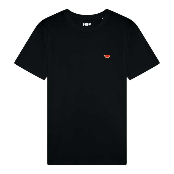 Watermeloen Borduursel T-shirt | Black