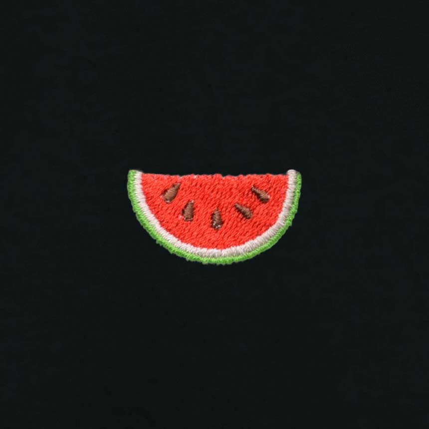 Watermeloen Borduursel T-shirt | Black
