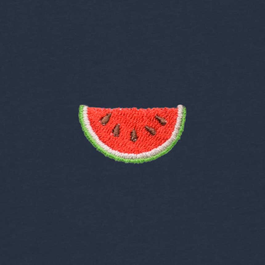 Watermeloen Borduursel T-shirt | Navy