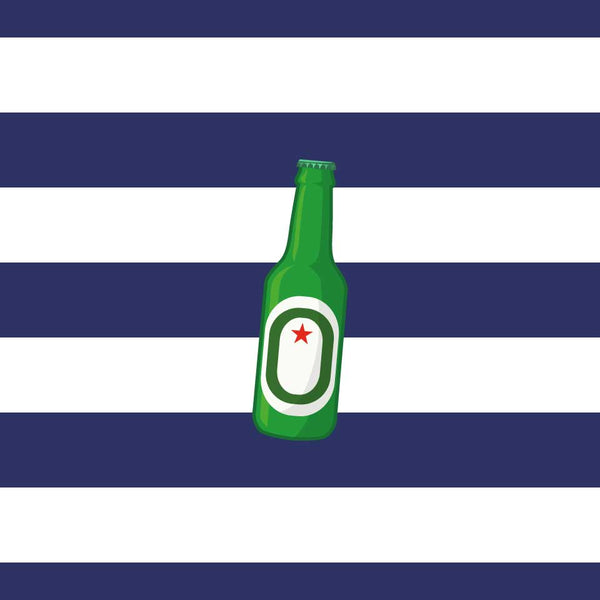 Beer Bottle T-shirt | Navy/White