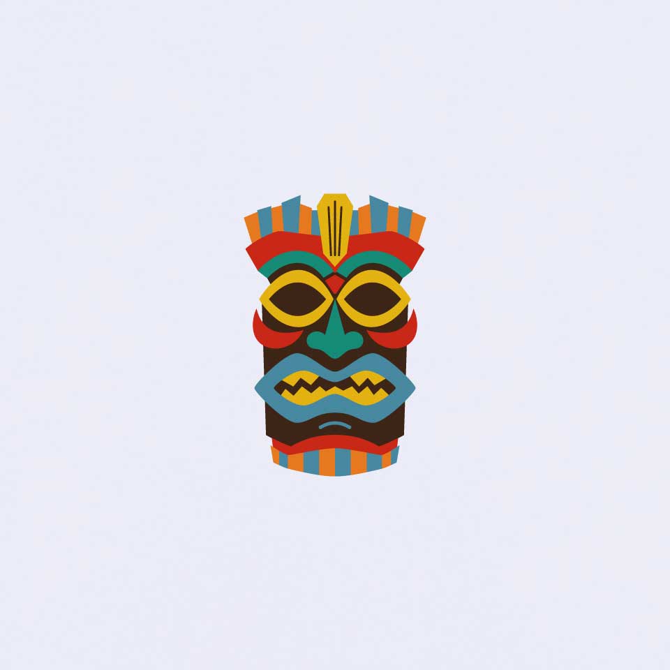 Tiki Mask T-shirt | White